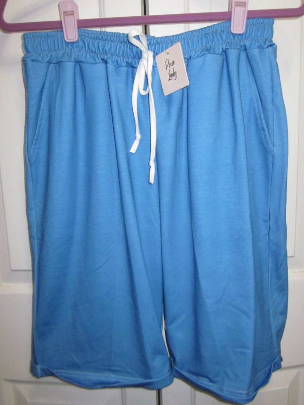 NWT Pixie Lady Bright Blue Bermuda Knit Shorts Sz L